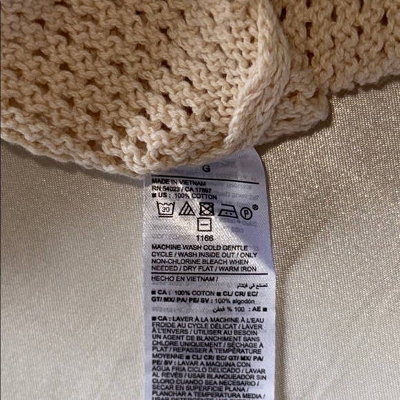 NWT Boho Old Navy Cream Crotchet Max Dress Sleeveless Sundress VNeck Cotton Knit - Picture 13 of 16